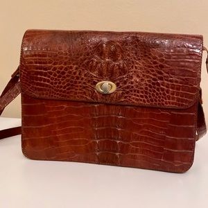 Vintage Crocodile crossbody bag  | brown shoulder bag | crocodile purse